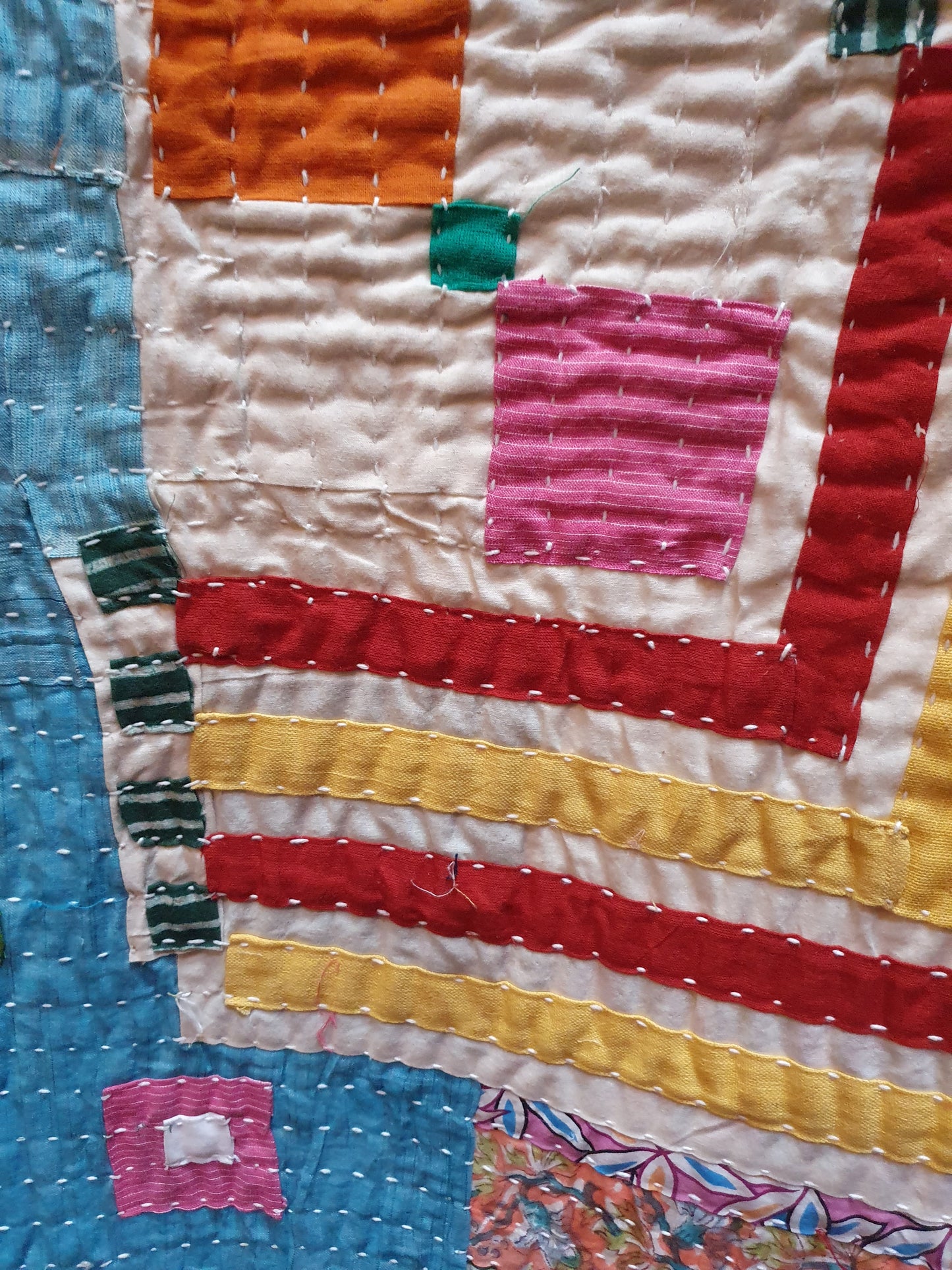 Handcrafted Siddi quilt with Blue Cross