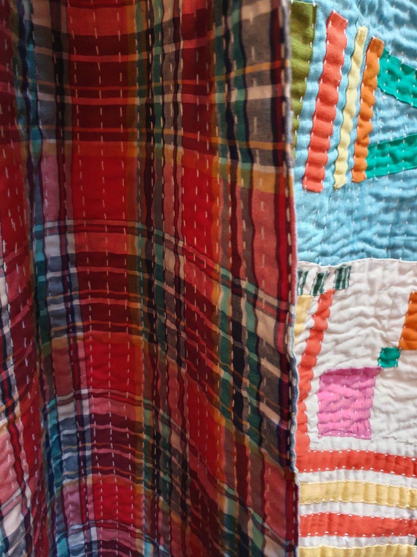 Handcrafted Siddi quilt with Blue Cross