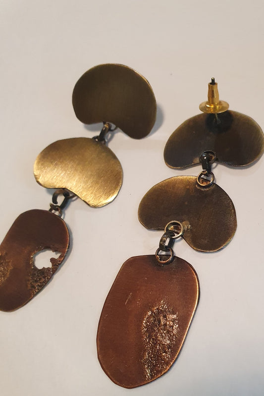 Copper and Brass Seed Drop Earrings II