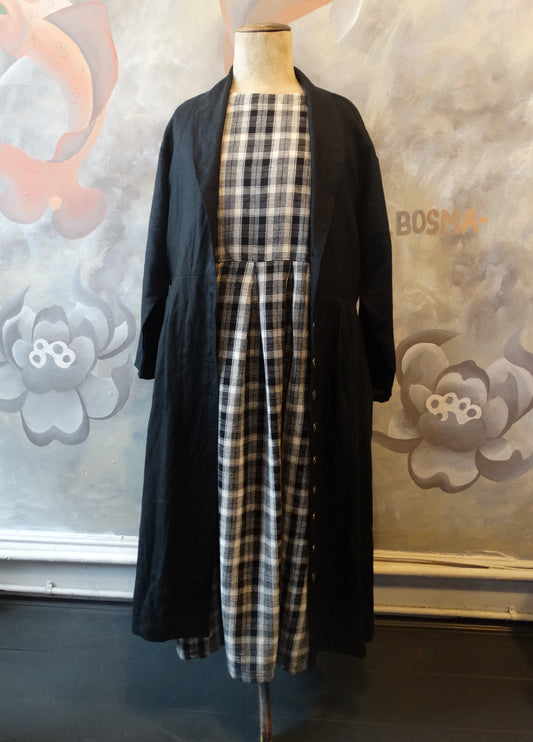 Victoria Linen Duster in Black