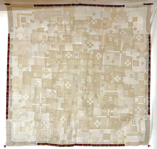 Handcrafted abstract Siddi quilt in Neutrals