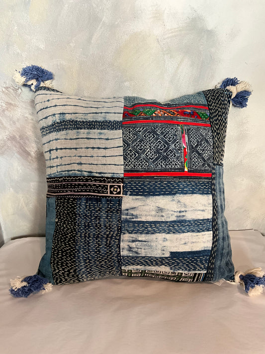 Handwoven Natural Dyed, Hand Stitched Pillow 5