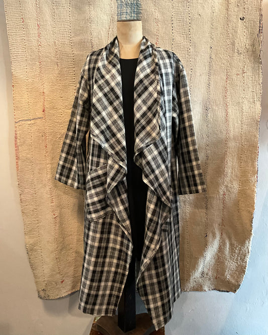 Waterfall Coat in Japanese Linen/Cotton