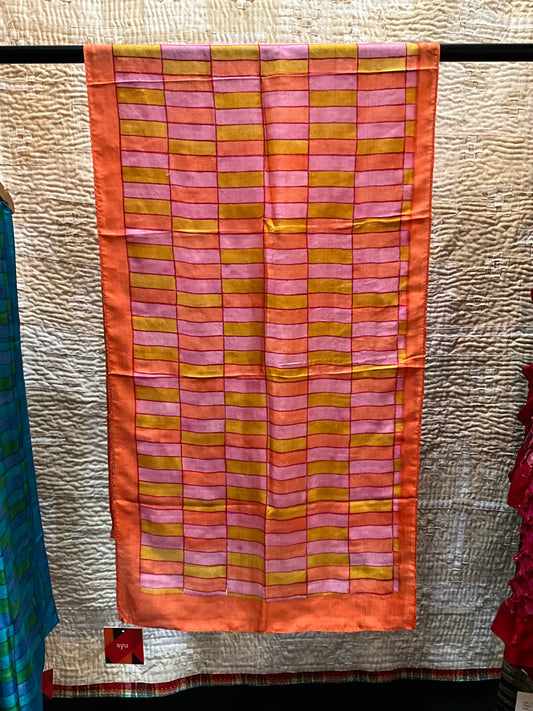Silk scarf in Oranges and Pinks