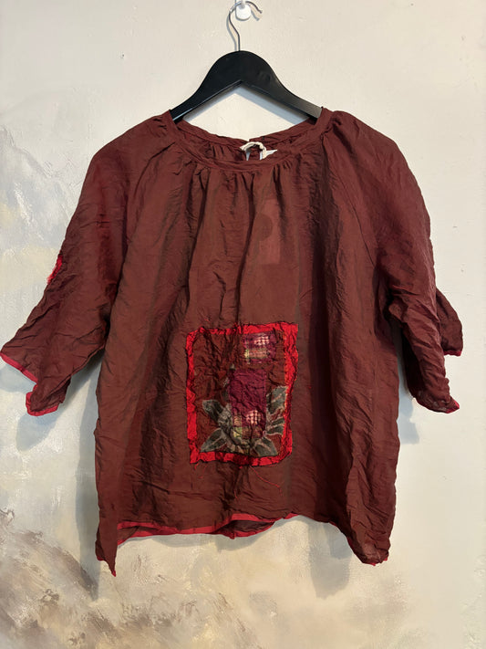 Isabelle top in handwoven silk cotton