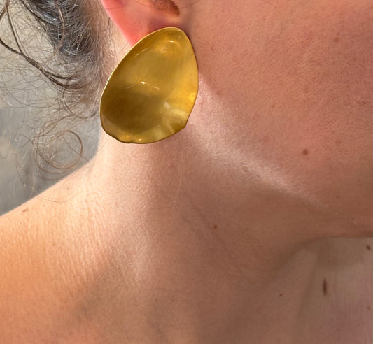 Large Organic 18 Caret Gold Coated Studs