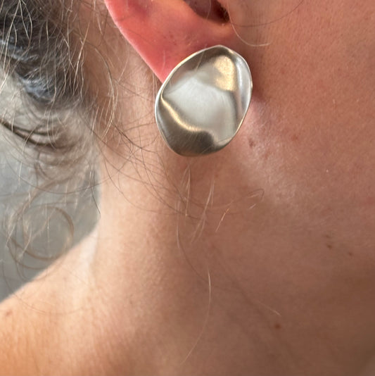 Small Organic Sterling Silver coated Studs