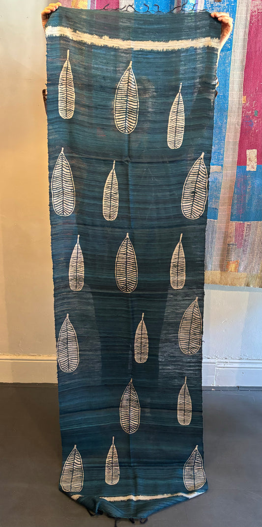 Tussar Peace Silk Scarf Deep Indigo Blue