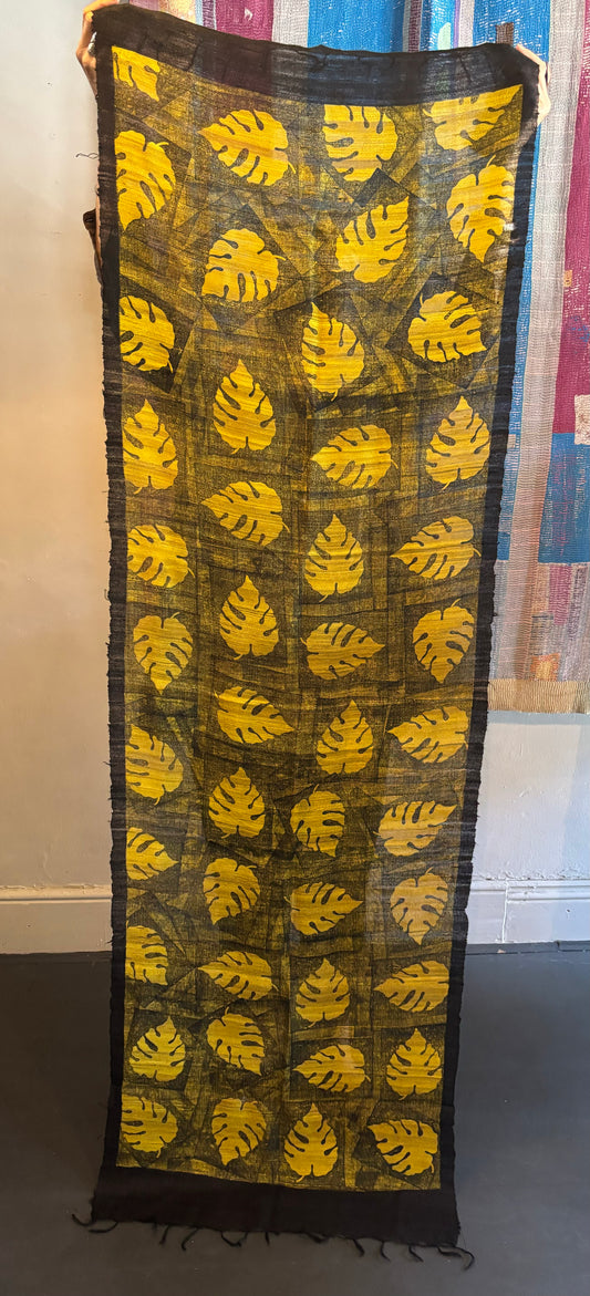 Tussar Peace Silk Scarf Mustard