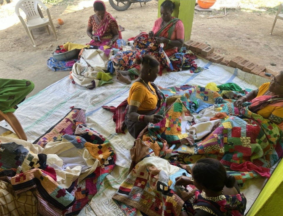 Handcrafted Siddi quilt with Blue Cross