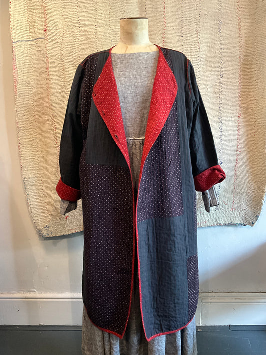 Patched Coat in Madder