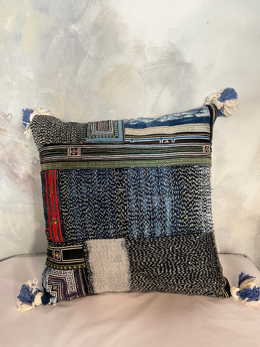 Handwoven Natural Dyed, Hand Stitched Pillow 3