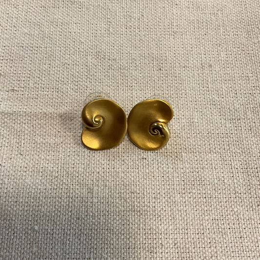 18 Carat Gold Coated Brass Shell Stud Earrings