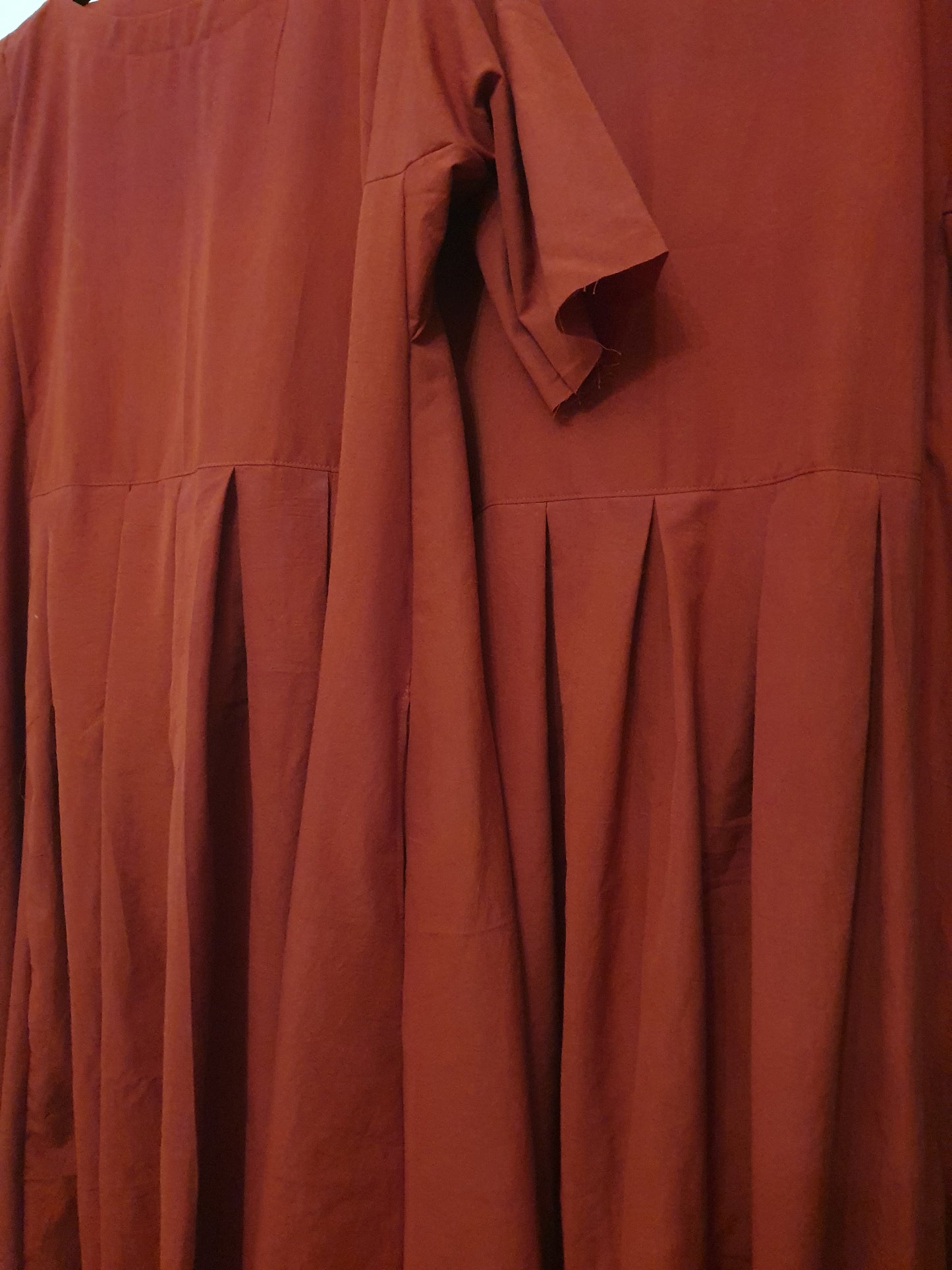 Willow dress in handwoven red cotton