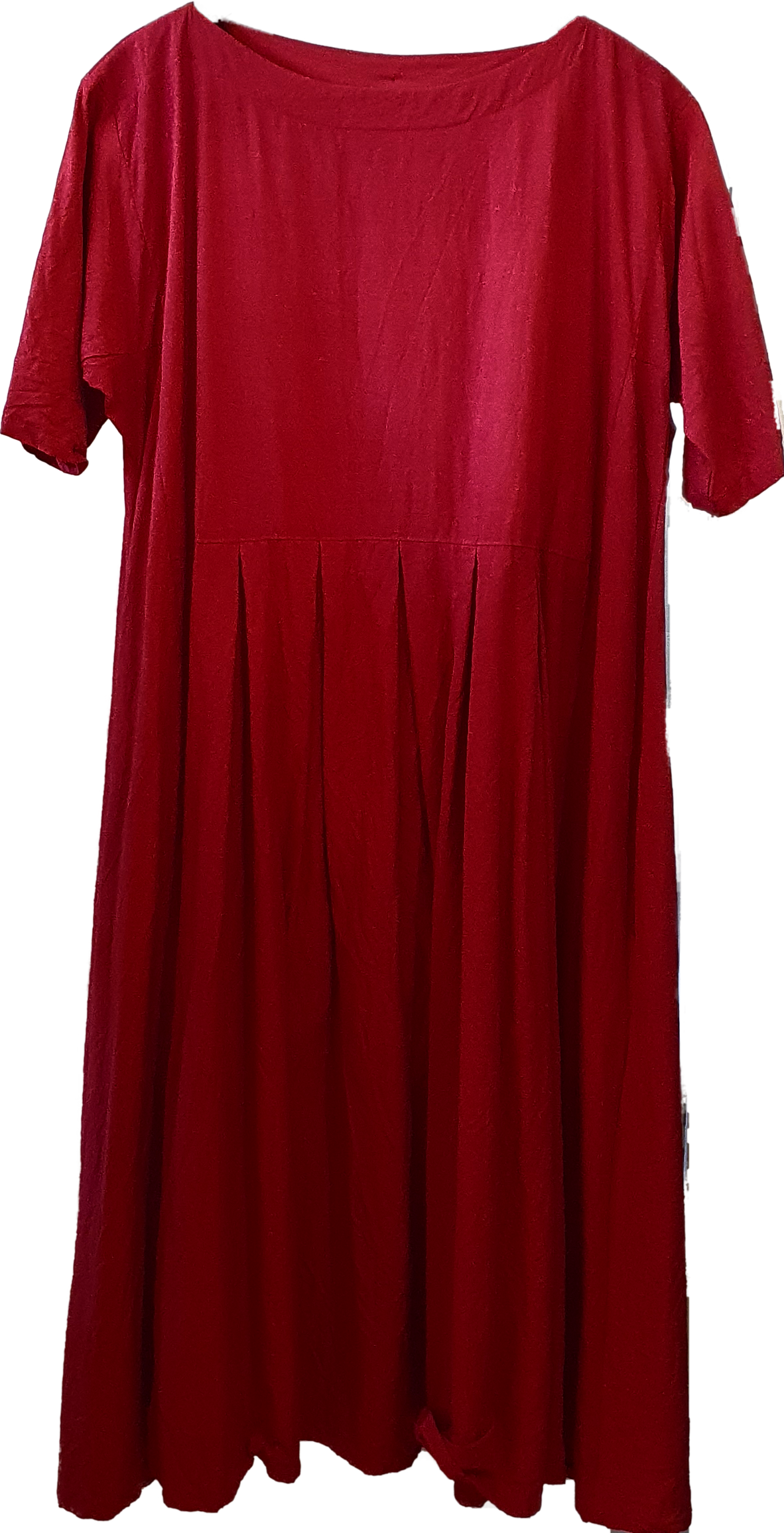 Willow dress in handwoven red cotton