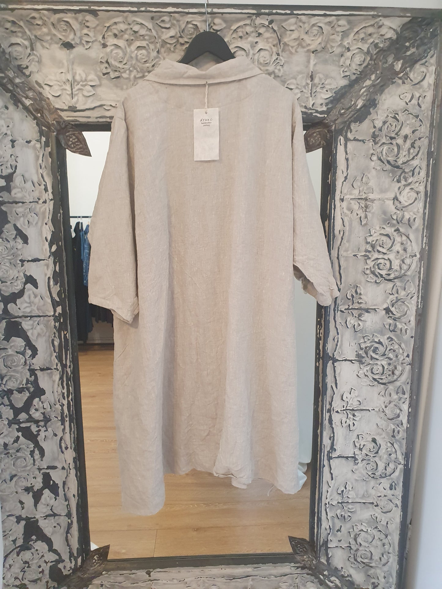 Swing coat in Ecru Linen