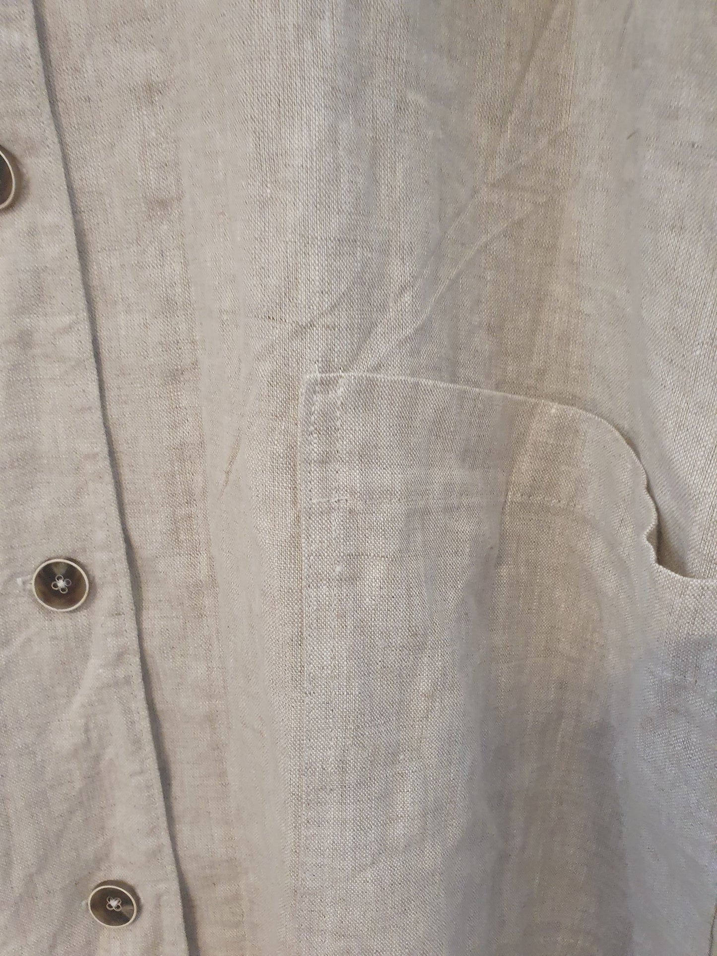 Swing coat in Ecru Linen