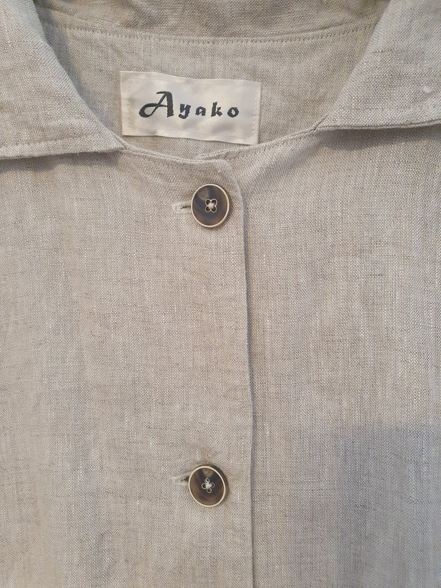 Swing coat in Ecru Linen