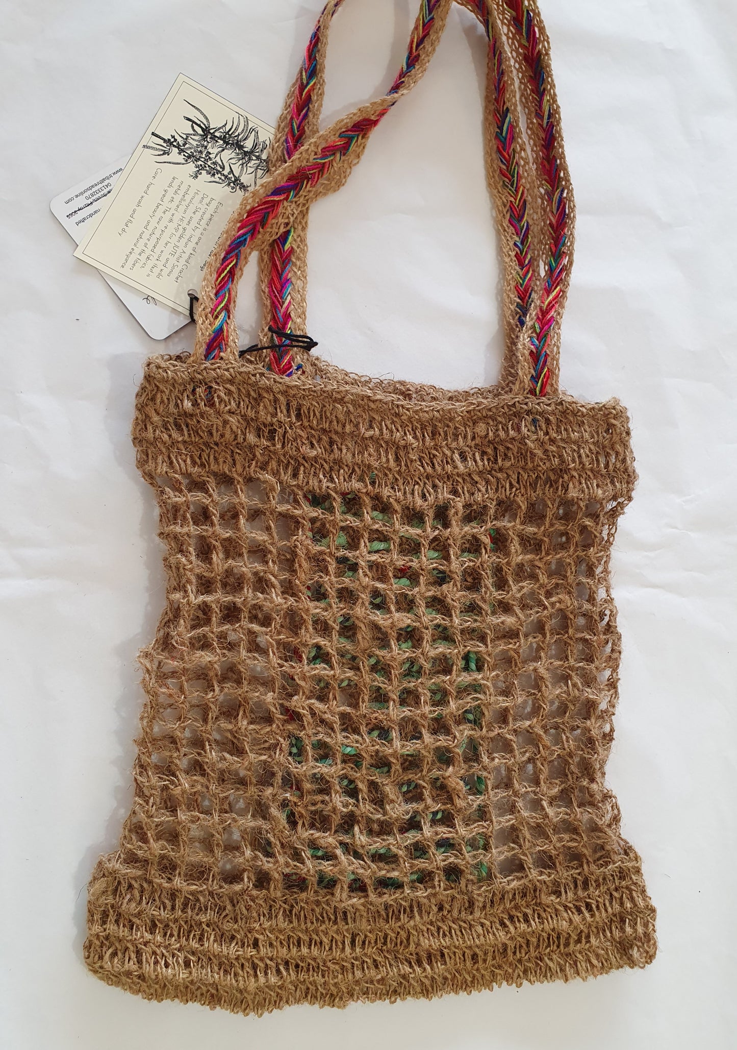 Wild hemp bag with blue thread