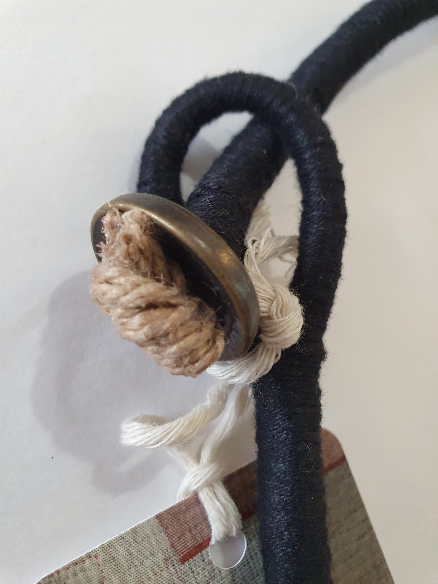 Handcrafted hemp and glass bead necklace from Nagaland