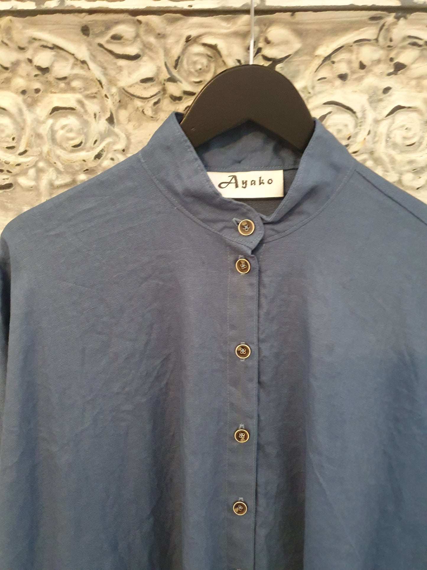 Oversized shirt in Denim Blue linen
