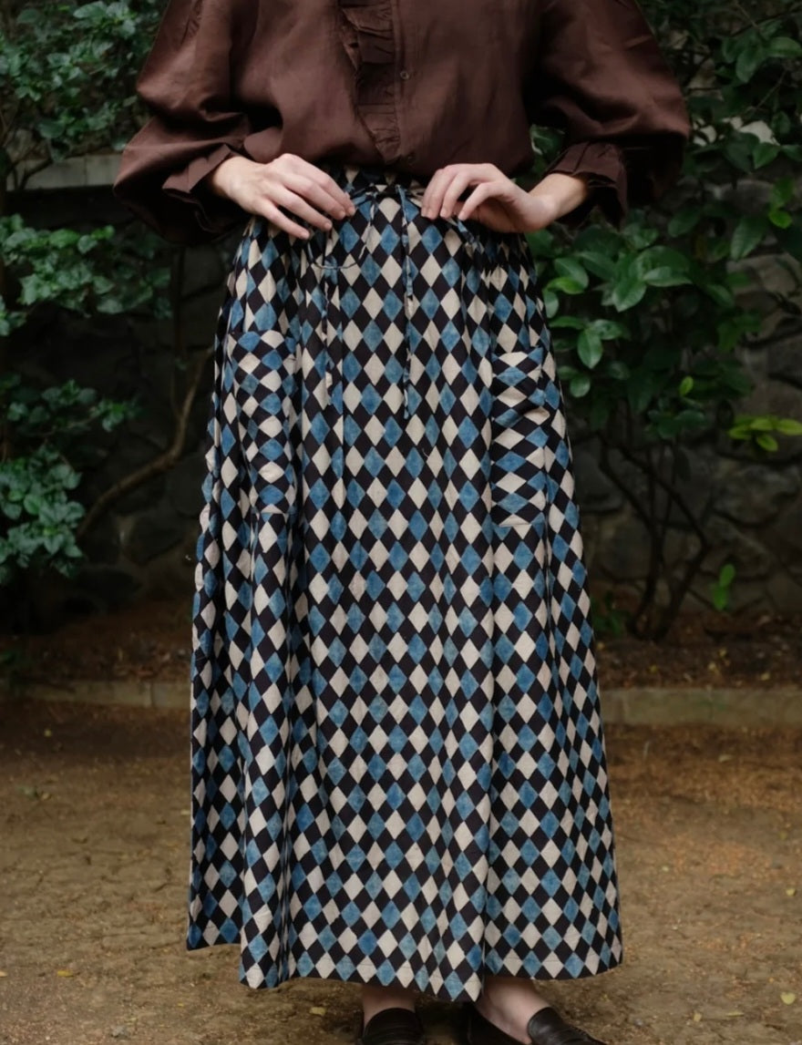 Casey skirt in blockprinted cotton