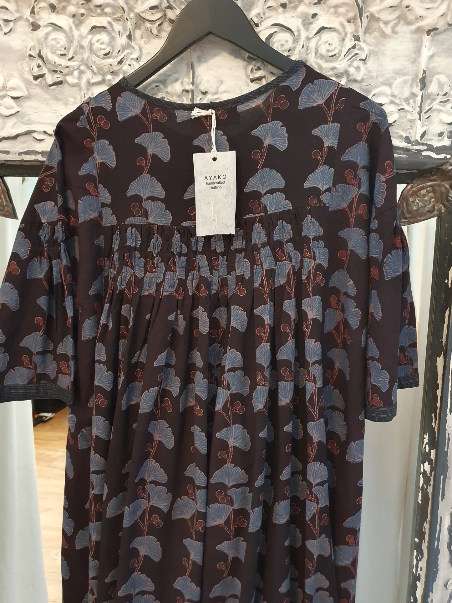 Elise dress in hand blockprinted cotton