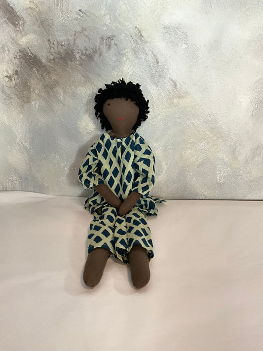 Handcrafted Doll Ghana Male Green