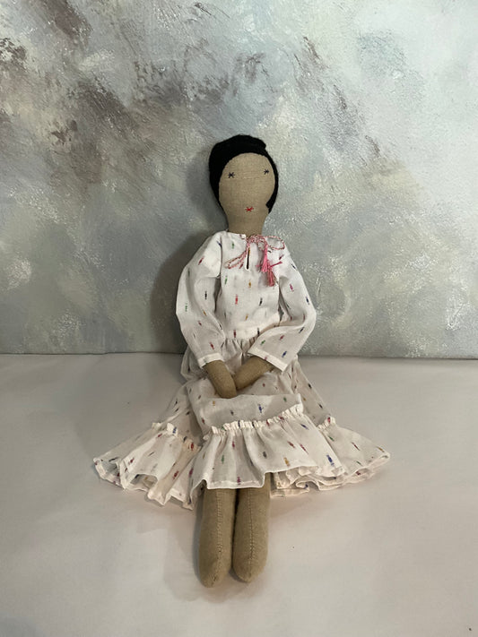 Handcrafted Doll White Dress