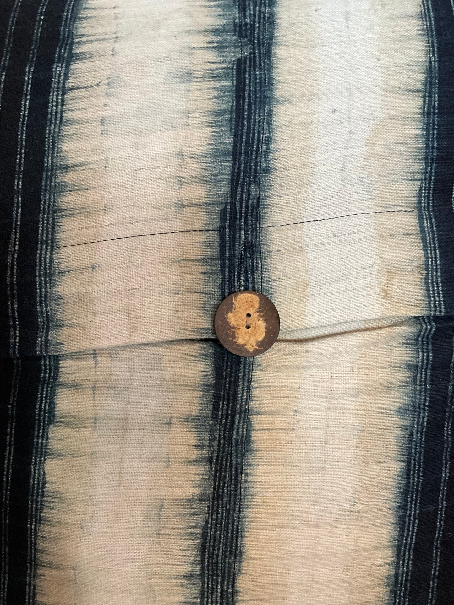 Hand Shibori cushion in Vintage Hemp/cotton