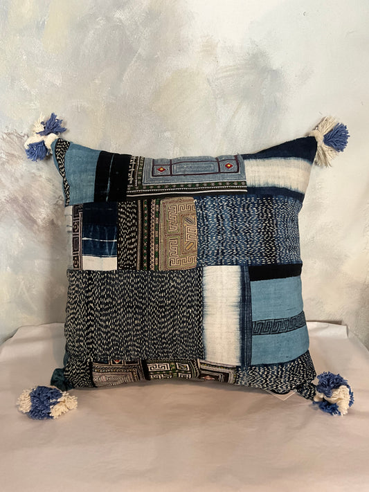 Handwoven Natural Dyed, Hand Stitched Pillow 1