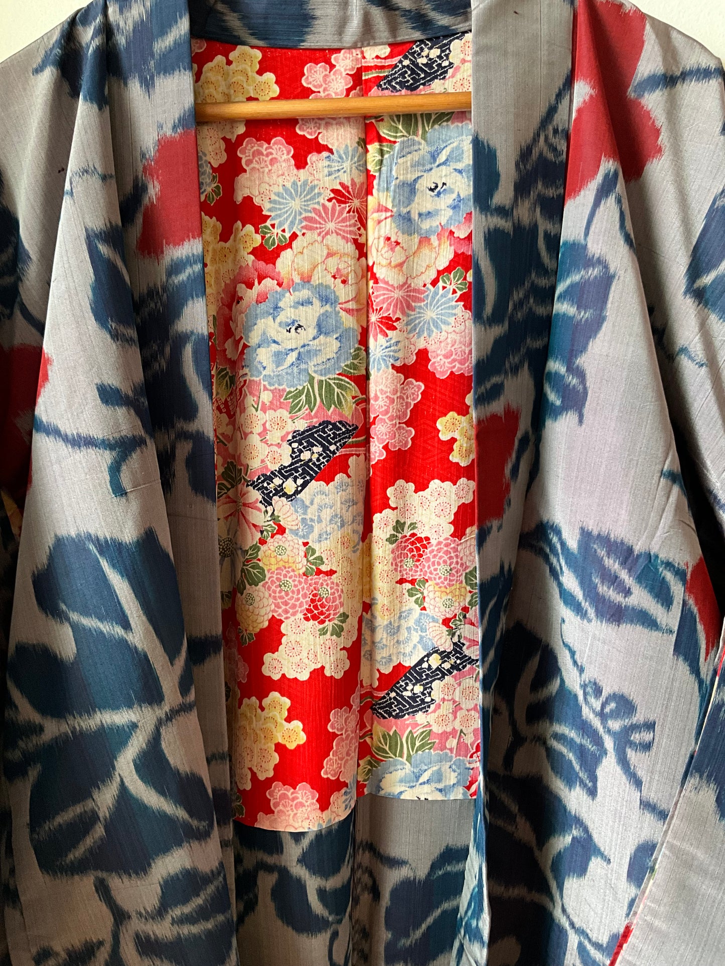 Vintage Kimono in Grey and Blue