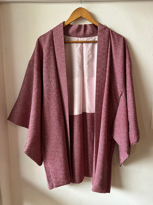 Vintage Kimono Shibori in Pink and Red