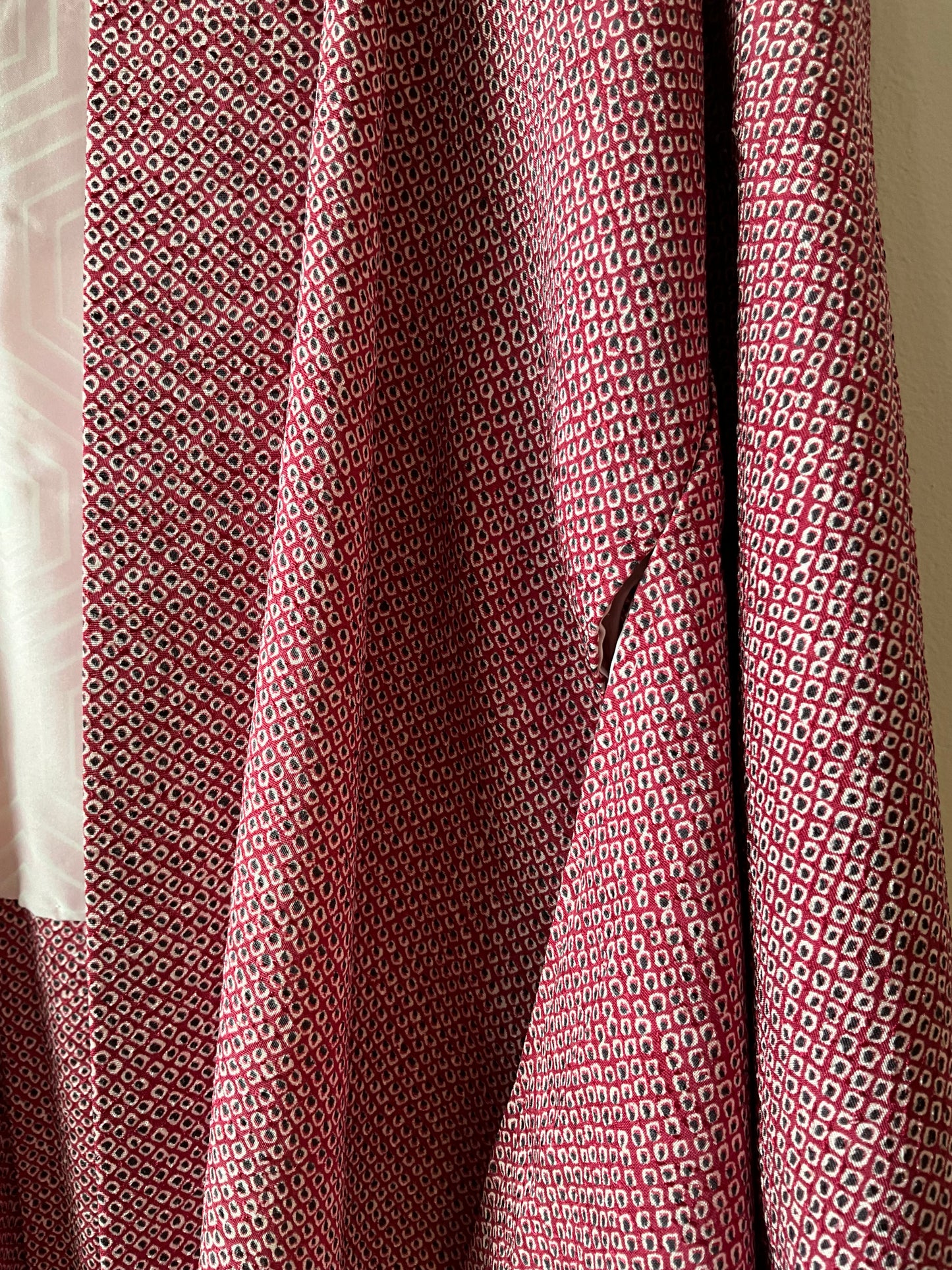 Vintage Kimono Shibori in Pink and Red