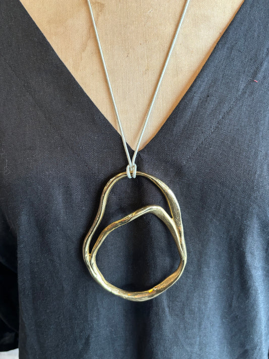 Sand casted Brass Pendant Large