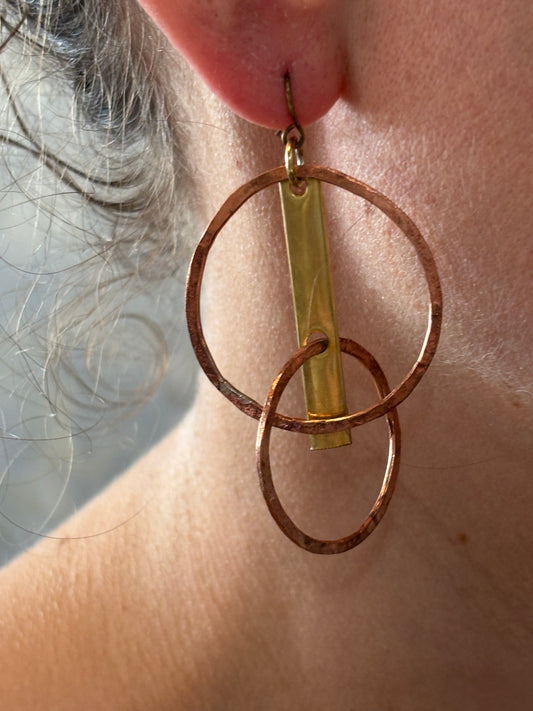 Double Circle Earrings with Post