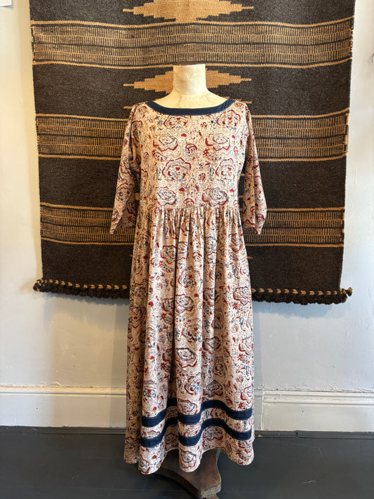 Willow Dress Naturally Dyed Hand Block Printed Cotton