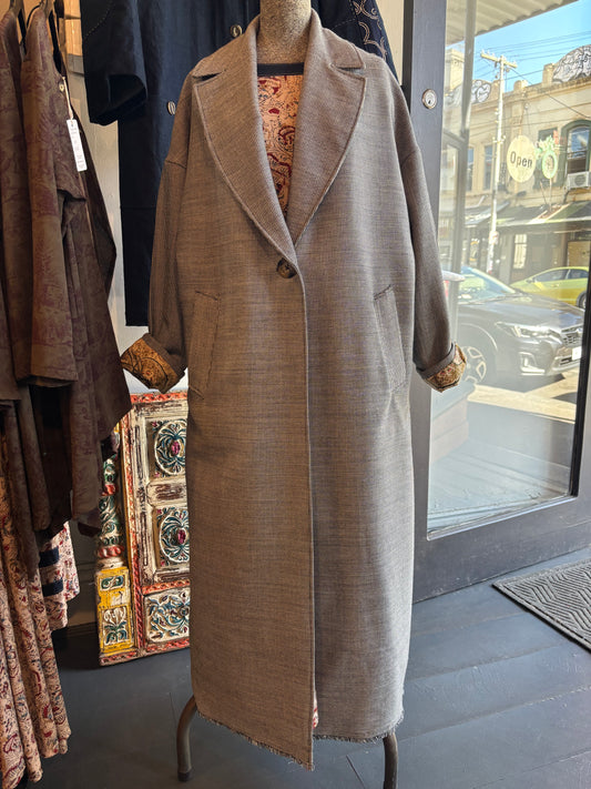 Eloise fine black check coat