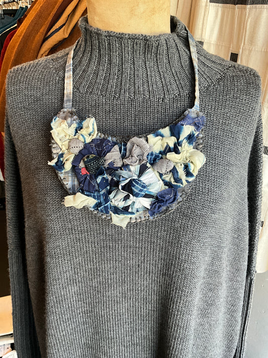 Mixed Media Collar in blue