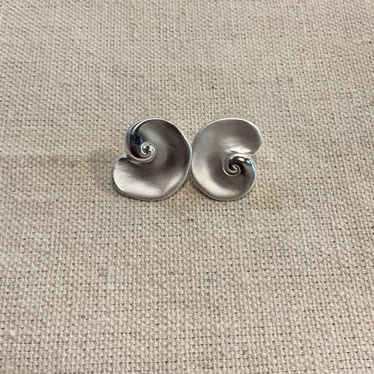 Sterling Silver Coated Brass Shell Stud Earrings