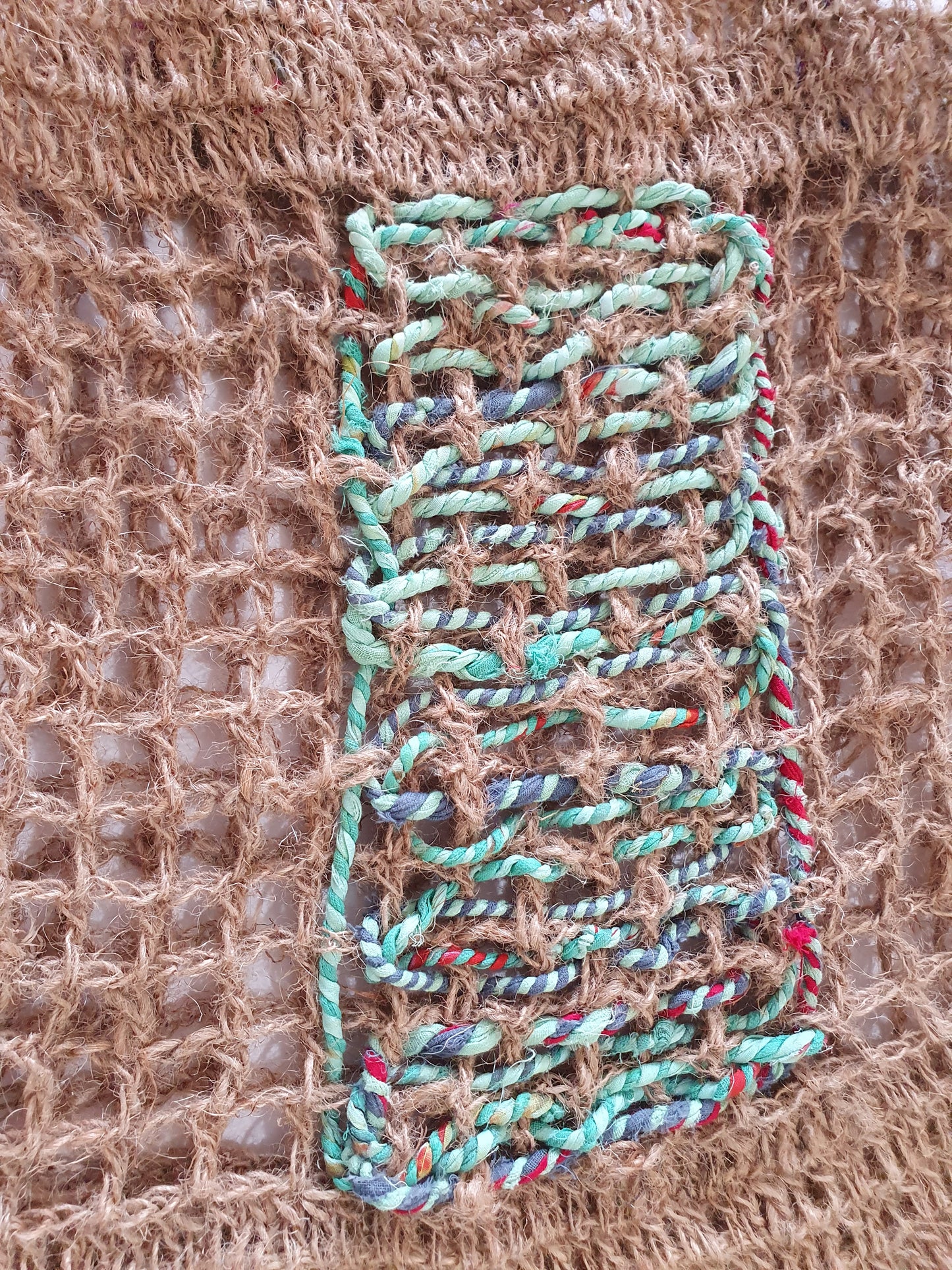 Wild hemp bag with blue thread