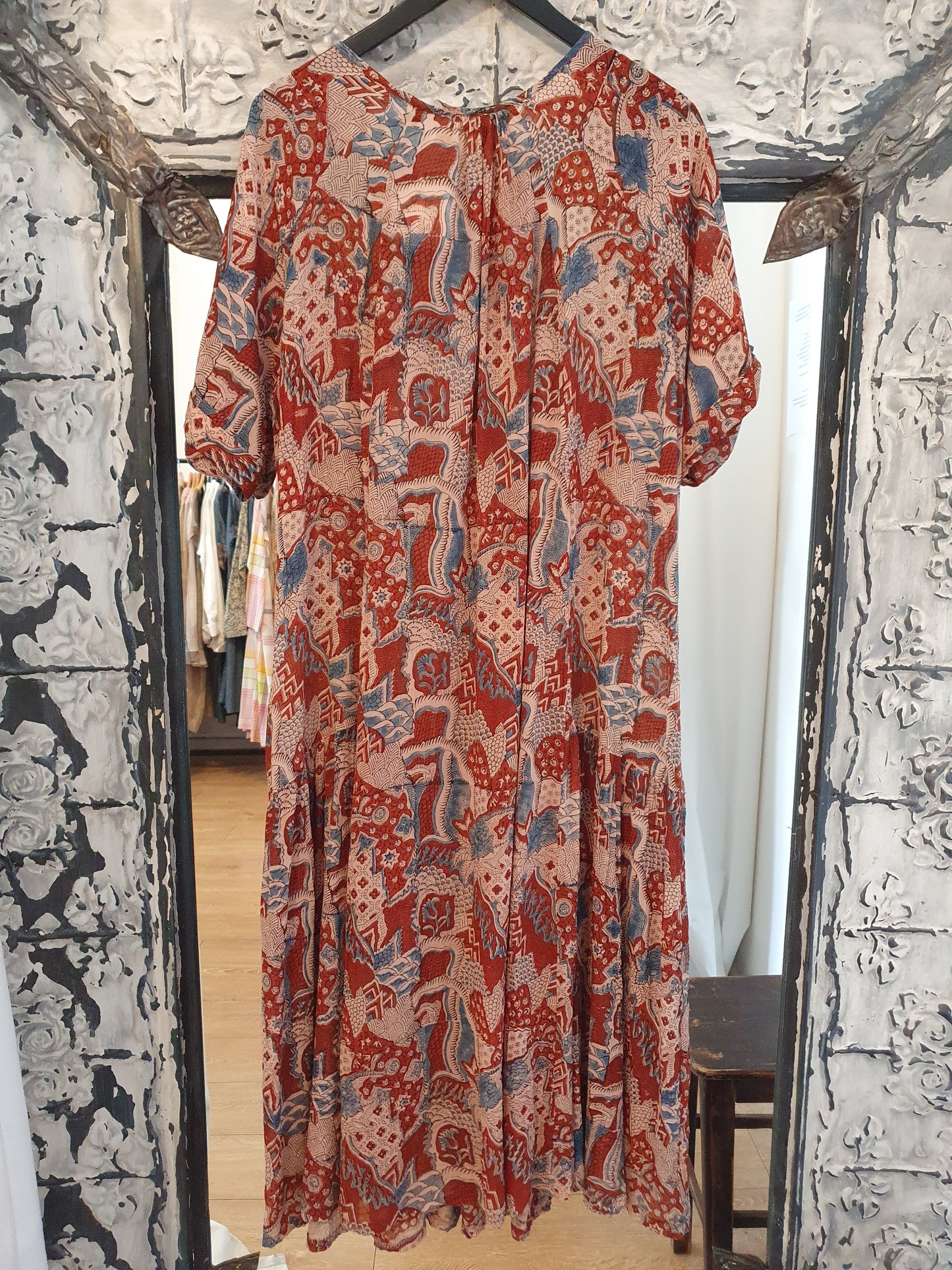 Radhika dress in fine hand blockprinted cotton