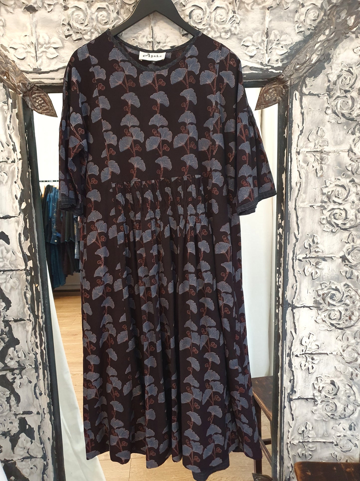 Elise dress in hand blockprinted cotton