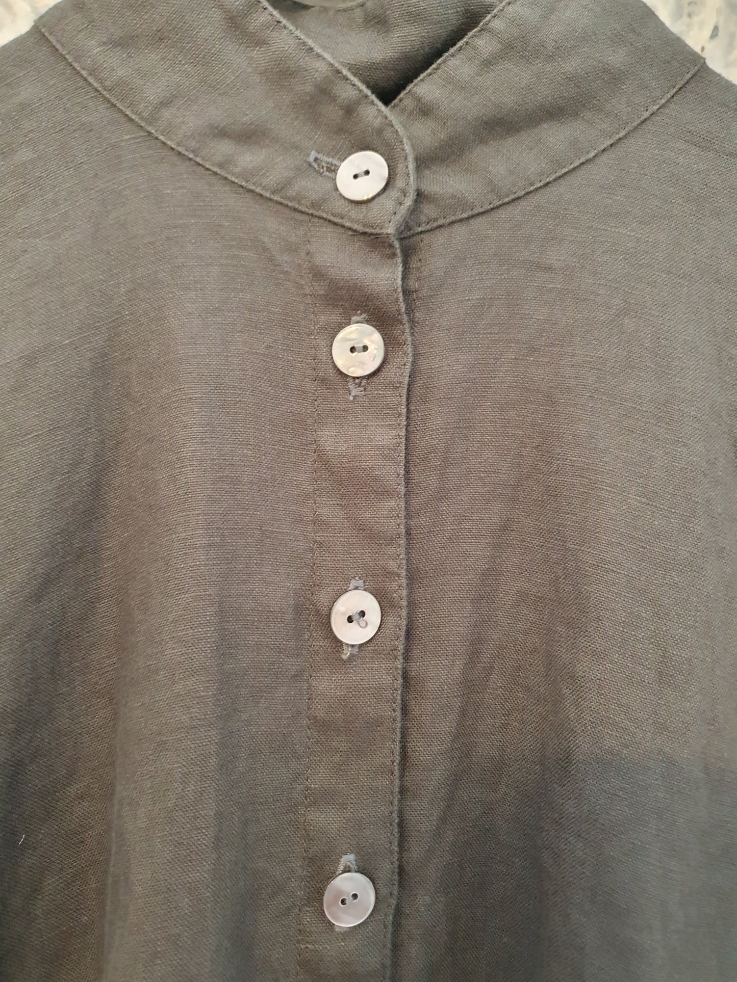 Oversized shirt in seaweed green linen