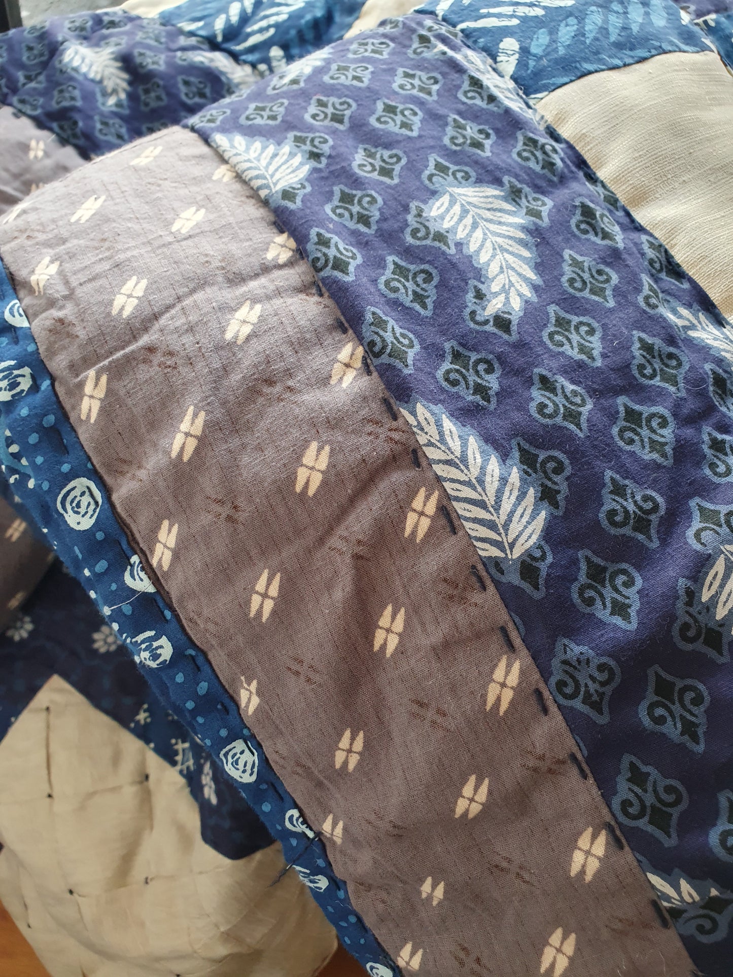 Handcrafted Quilt in Blues