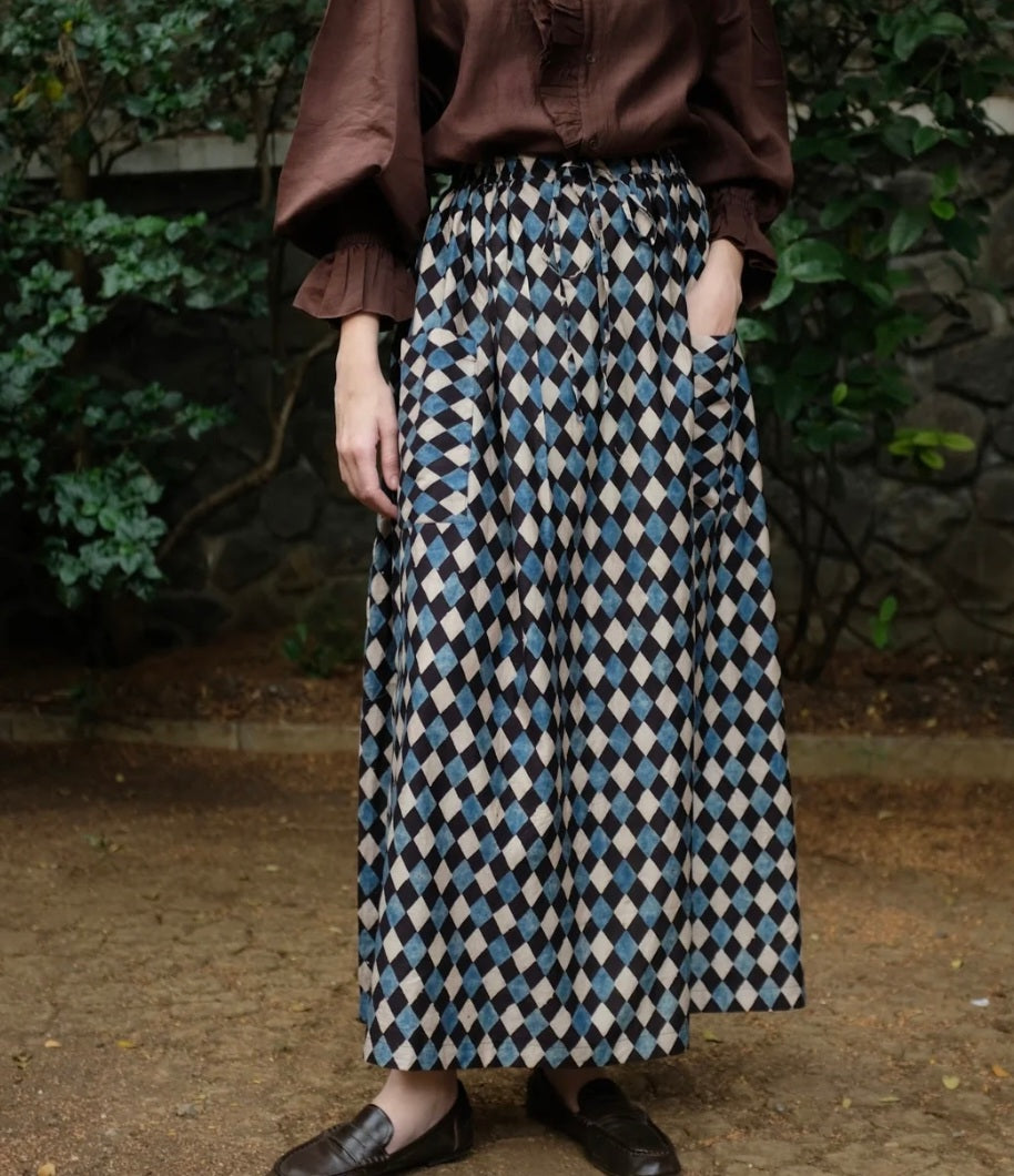 Casey skirt in blockprinted cotton
