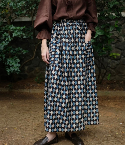 Casey skirt in blockprinted cotton