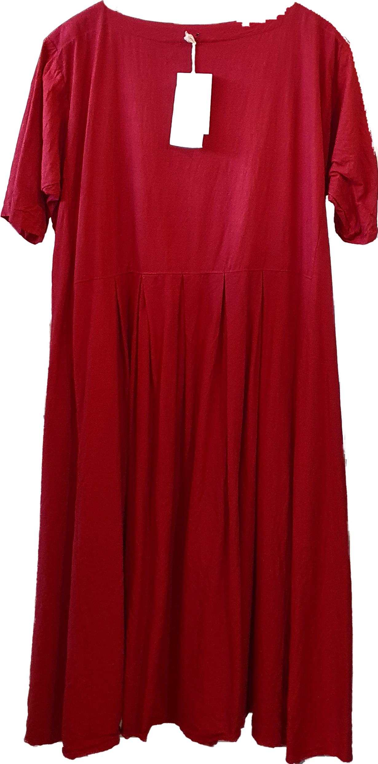 Willow dress in handwoven red cotton