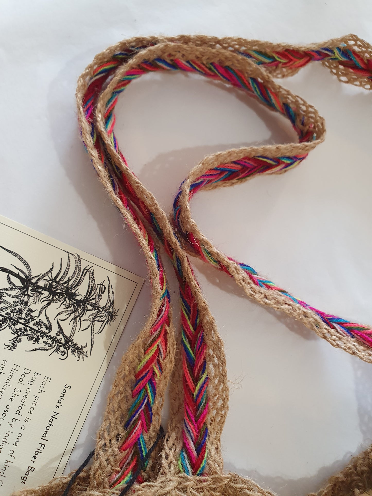 Wild hemp bag with red thread