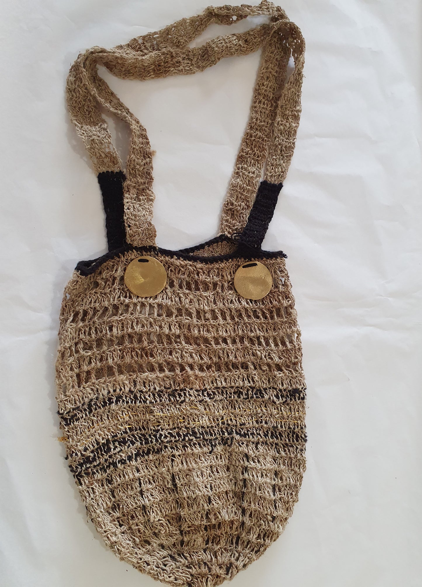 Wild hemp bag with brass discs